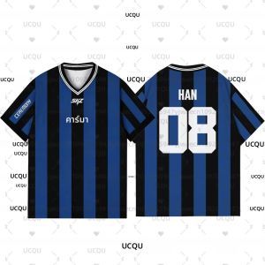 เสื้อยืดแฟนคลับวงเคป๊อป Stay Karma อัลบั้ม Felix Bangchan Hyunjin สไตล์สตรีทแวร์ลำลอง สปอร์ต โอเวอร์ไซส์ แขนสั้น เสื้อยืดคอสเพลย์