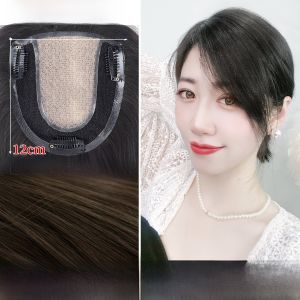 Defancy | Lightweight Full Real Hair Natural Looking Hair Extension To Cover White Hair Swiss Weave Hairpiece Seamless Thin Top Hair Growth