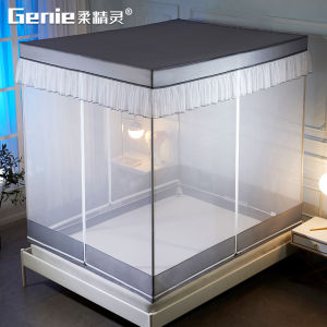 Convenient Dustproof Mosquito Net Bedroom Use 3 Door Foldable Bedding Stainless Steel Frame 1.5 Meter Bed Detachable And Washable