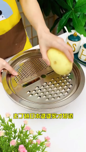 ✅SG Ready Stocks✅ 3 in 1 Vegetable Slicer Stainless Steel Grater Drain Basket Kitchen Cutter