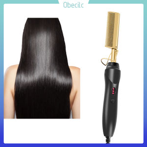 Obecilc Hair Straightener Hot Heating Hair Curler Comb Hair Straight Style Tool