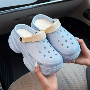 Thick Bottom Sandals Womens Outdoor Fashion Anti-slip Splicing Color Summer Cool Drag EVA Hollow out Casual Slip-On Shoes