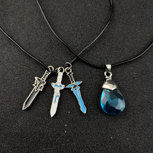 Sword Art Online Necklace SAO Kirigaya Kazuto Kirito Yuuki Asuna Elucidator Dark Repulser Lambent Light Rapier Pendant Jewelry