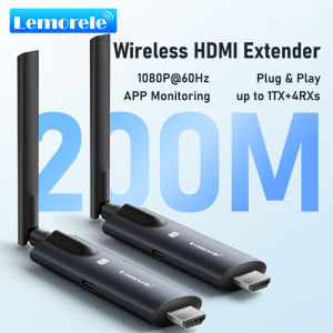 Lemorele 5G 200M Wireless HDMI Transmitter and Receiver Meeting Bluetooth Transmitter Audio for Laptop TV Projector Monitor Came