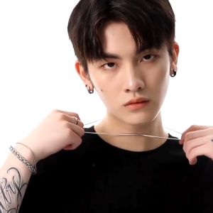KALUNG PRIA WANITA TITANIUM BULAT SILVER MODEL ARTIS HIP HOP KOREA