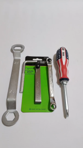 Kunci Stel Klep 5 Pcs Tekiro - Feeler Gauge Tekiro 13 Ukuran Alat Ukur Celah Klep + Kunci L Klep + Kunci Ring Setelan Klep 8x9mm + Kunci Stel Klep Motor Tutup Klep 17 x 24 mm + Obeng Bolak Balik