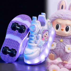 New Childrens Skate Shoes with Hidden Wheels and Light-up