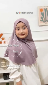 Jilbab Marwa uk 5-12 tahun / Hijab Instan Anak Perempuan SD Jersy Polos Non Pet Jersey Malay Sekolah Remaja 7 10 5 TK th Kerudung Bergo alinkidos