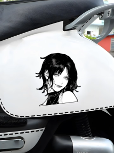 JDM Two-dimensional Anime Girl Sticker Motorcycle Body Reflective Waterproof Vinyl Decal