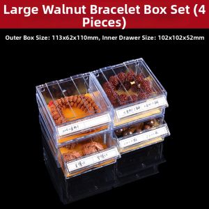 Acrylic Jewelry Storage Box Display Case High Translucent Multi-grid Buddha Beads Jade Pendant Fashion Jewelry Organizer