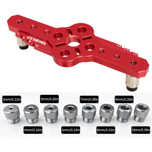 Wnew | Aluminum Alloy Self‑Centering Doweling Jig Kit Dowel Hole Punch Locator with Multi‑Size Drill Bushings for Woodworking DIY