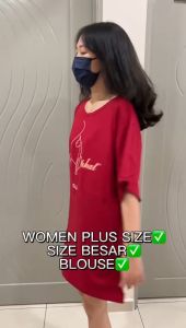 WOMEN BIG SIZE BLOUSE/PLUS SIZE BLOUSE COTTON/BAJU SIZE BESAR/BAJU COTTON/BAJU BLOUSE READY STOCK