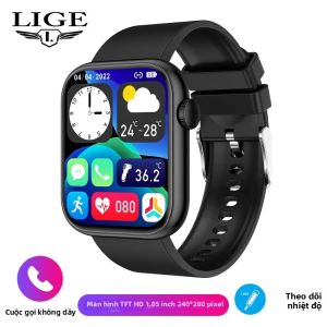 LIGE | Đồng Hồ Thông Minh Màn Hình Cảm Ứng Toàn Phần LIGE Dành Cho Nữ Chống Nước Theo Dõi Thể Thao Đo Nhiệt Độ Tương Thích Android & iOS
