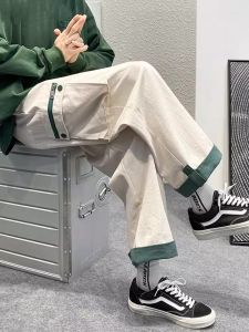 plus Size Straight Leg Workwear Pants Womens Spring Summer Fashion Slimming Short plus Size Cotton High Waist Casual Trousers