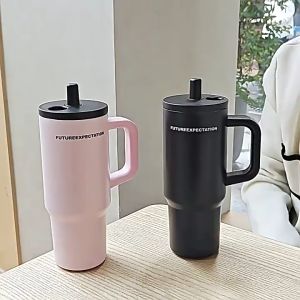 24oz/710ml ORIGINAL Tumbler with Handle with Straw Lids 316 Stainless Steel Vacuum Cup Car Hot&Cold Water Bottle