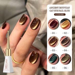 6 Colors Black Brown Cat Eye Gel Nail Polish UV Permanent Seedling Varnish Manicure Decor Nail Polish Kit