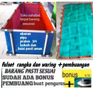 terpal kolam ikan sama rangka ukuran 150x70x50 type A12 korea asli