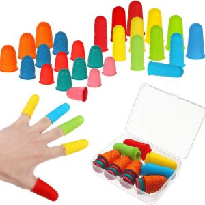 5pcs solid color silicone finger protection cover thermal insulation and anti slip protection piano finger cover garden picki