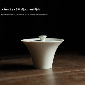 TUOTU | Bộ Chén Khải & Tống Trà Men Tro Cổ - Dụng Cụ Thưởng Trà Cao Cấp
