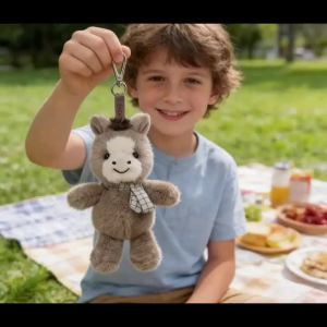 Kawaii Puppy Plush Toy Cartoon Horse Fox Dog Rabbit Frog Sheep Monkey Pig Stuffed Plush Keychain Bag Pendant Gift For Kids