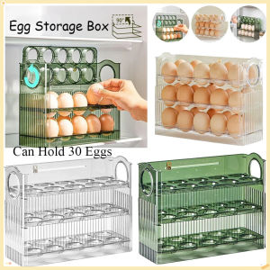 30 Grid Egg Tray Egg Storage Box 3 Layer Egg Storage Box Egg Refrigerator Rack Transparent Organizer