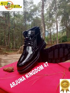 SEPATU PDH PANTOFEL TNI POLRISECRITY DINAS INTANSI MODEL TALI RESLETING WARNA HITAM KILAP/DOP