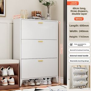 Thickened Steel Shoe Cabinet Multi-layer Storage Home Use Entryway Cabinet Flip Cover Style Modern Simple Dust-proof Design