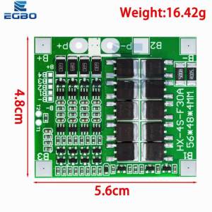 BMS-Lithium Battery Charge Protection Board 4S 3.2V 3.7V 30A LiFePO4 12.8V 14.4V 18650 32650 Battery Packs with Balance