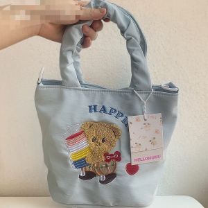 Cute  Large Capacity Embroidered Ultra Light Waterproof Fabric Crossbody Bag Lazy Style Single Shoulder Bag Fashion Canvas
