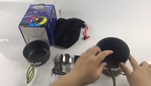 Lightweight Camping Cookware Set with Handle for 1-2 Persons Perfect for Outdoor Cooking and Adventures