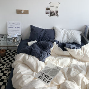 Bộ Đồ Giường Trẻ Em A-Class Bộ Ba Bốn Món Phong Cách INS Pure Color Mix Match Bedding Dormitory Student Three-Piece Set