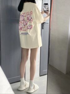 Pure Cotton Short Sleeve T-Shirt Loose Fit Korean Style for High School Students Summer Breathable Casual round Neck Top