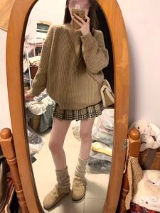 Váy Ngắn Kẻ Caro Màu Đào Cạp Cao Cho Nữ Váy Midi Chống Nắng Váy Xếp Ly Phong Cách Đường Phố Váy Ngắn Cho Nữ