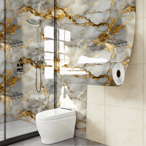Modern Light Marble Kitchen Oil Proof Wall Sticker Anti Oil Waterproof Heat Resistant Self Adhesive Cabinet Film