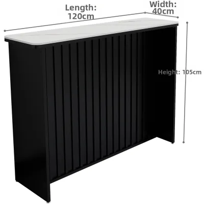 Modern Minimalist Rock Board Bar Table Home Open Kitchen Partition High Table Chair Island Desk Long Metal Structure Furniture