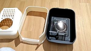 Nhà vệ sinh kín cửa thông hơi khay chậu cát vệ sinh cho mèo size lớn nhựa cao cấp tặng kèm xẻng xúc cát - GiGi Pet Shop