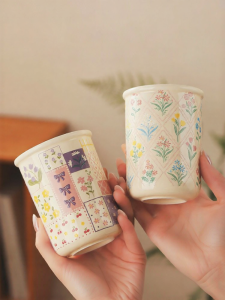 Yomerto | Embossed Retro French Style Mug for Drinking