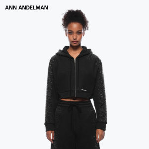 ANN ANDELMAN | Glitter Drill Short Hooded Cardigan Sweater
