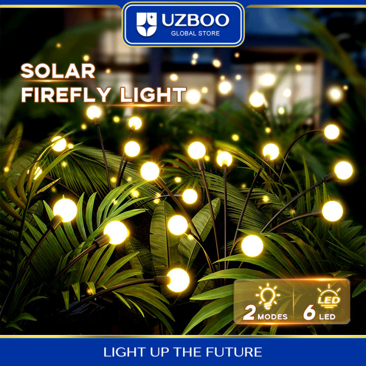 UZBOO Solar Firefly Lights Swaying Outdoor Lights Solar Christmas Light ...