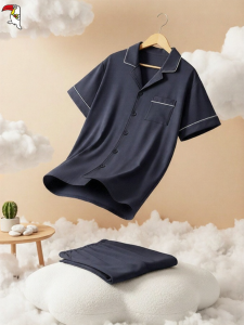 TUCANO | Breathable Summer Cotton Mens Pajamas Short Sleeve Long Pants Set