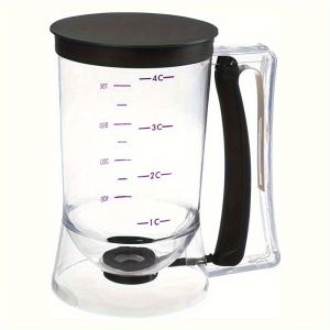 900ml Batter Separator Dispenser with Measuring Label Squeeze Handle for Pancake Cookie Cake Waffle Batter Storage
