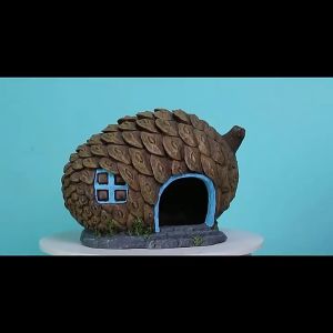 Hiasan Aquarium PINECONE HOUSE - Miniatur Ornament Pajangan Fishtank Diorama Rumah Biji Pohon Cemara Pine Aquascape Aqua scape Akuarium
