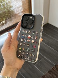 Korean Japanese Cartoon Character Phone Case Fun Protection for Apple 16ProMax 13New 16pro Creative 12 Premium Feeling 13pro White Edge Silicone X/Xr Anti-Fall IPPhone14 Protective Cover 15 Trendy