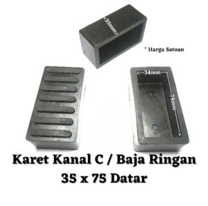 (HARGA SATUAN) alas karet kaki tutup hollow kaki tangga baja ringan kanal C 35 x 75 datar