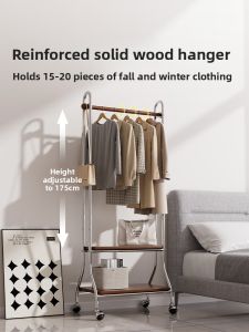 Floor Mounted Metal Clothes Hanger Bedroom Space Saver Simple Modern Style Easy Assembly Stand Coat Rack for Home Use