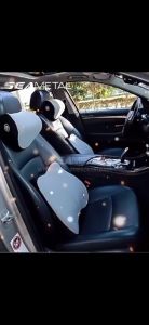 SEAMETAL Car Headrest Lumbar Pillow Breathable Car Neck Pillow Memory Foam Car Seat Pillow Set Universal Bantal Kereta