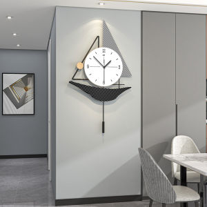 Nordic Style Creative Fashion Swing Wall Clock Modern Design Mute Art Sailboat Clocks for Home Office Decor Hanging Wall Watch Clocks