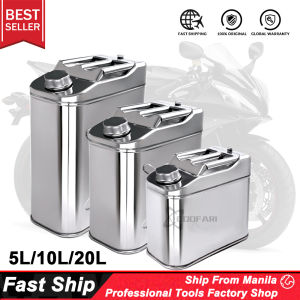 Motorcycle Stainless Steel Petrol Fuel Tank Diesels Fuel Oil Gasoline Jerry Can With Oil Pipe Capacity 10L/ 20L/ 30L Petrol Can For Bike Oil Cans Motorcycle Oil Drain Pan - Lazada