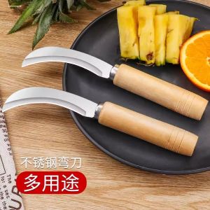 Stainless Steel Curved Knife Sharp High Hardness Small Fruit Knife for Cutting Bananas Pineapples Durians Commercial Use