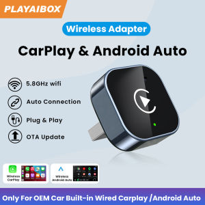 2in1 Wired to Wireless CarPlay Adapter Android Auto Wireless Adapter Plug & Play Bluetooth 5Ghz WiFi Type-C/USB For Audi Benz MG